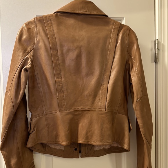Ann Taylor loft camel color Leather jacket - Picture 6 of 10